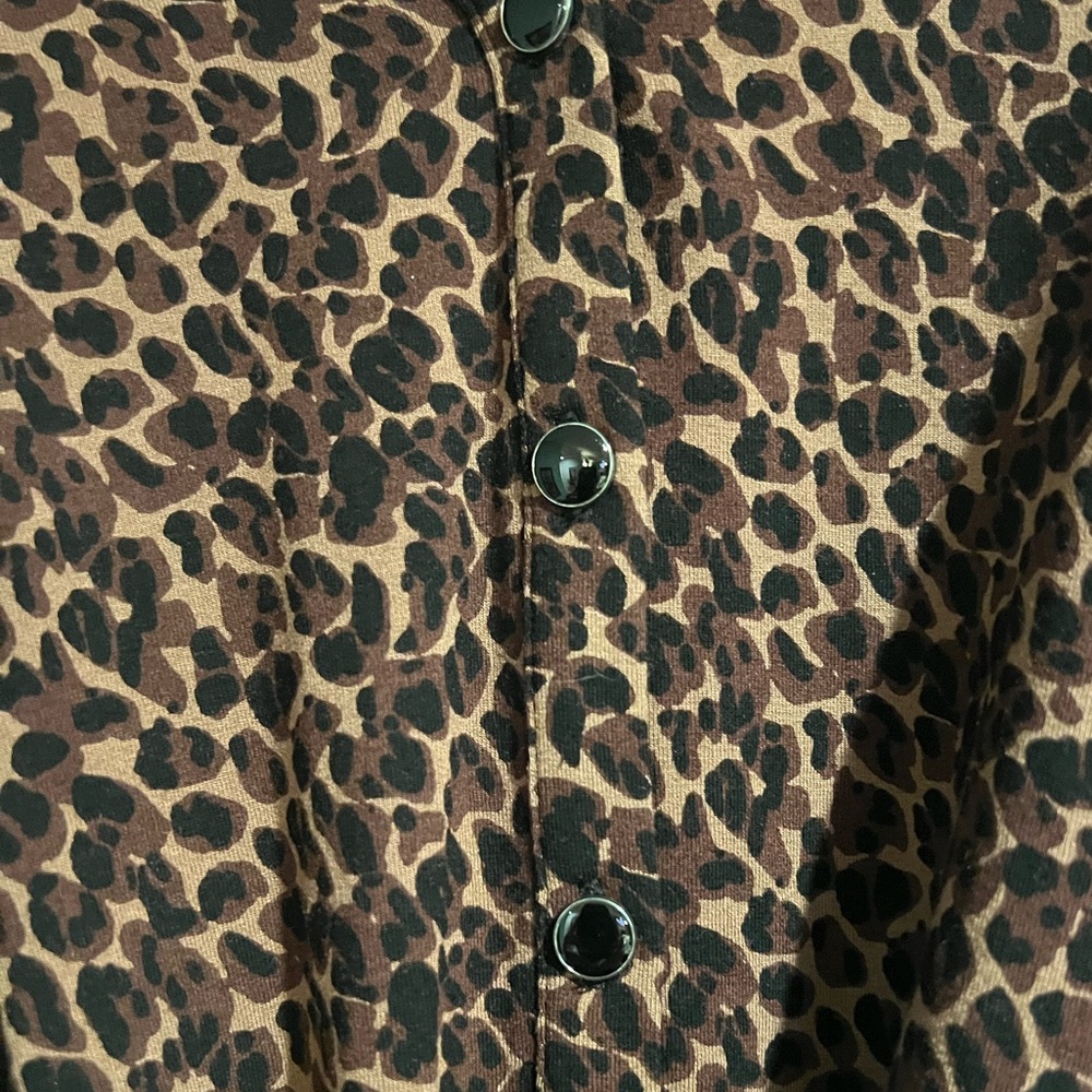 Talbots Leopard Shirt Dress - Sz L - Picture 7 of 9